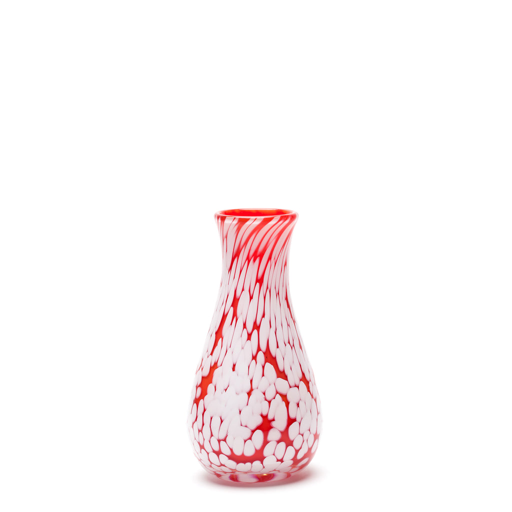 Red/White Spotted Bud Vase