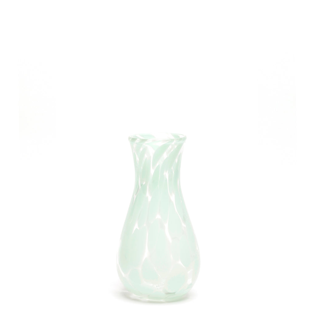 Seafoam Green/Transparent Spotted Vase