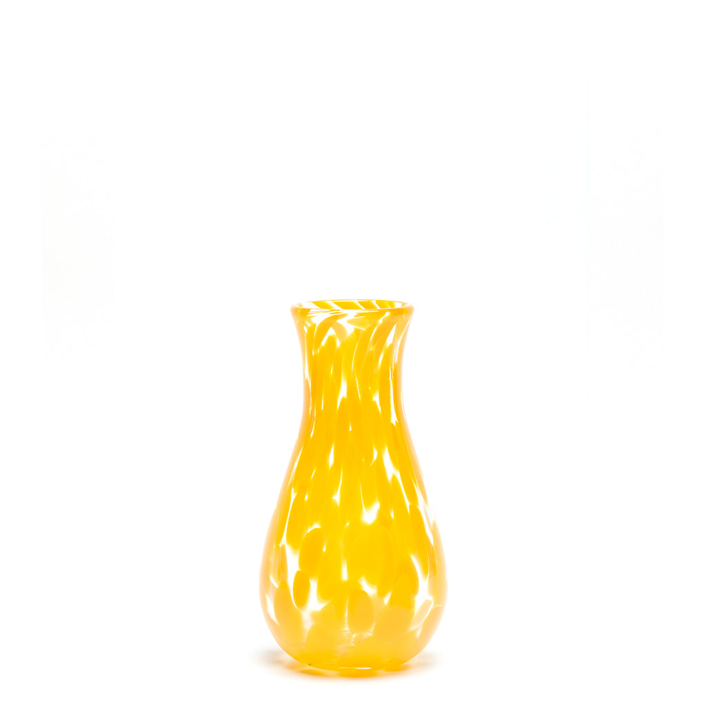 Yellow/Transparent Spotted Bud Vase