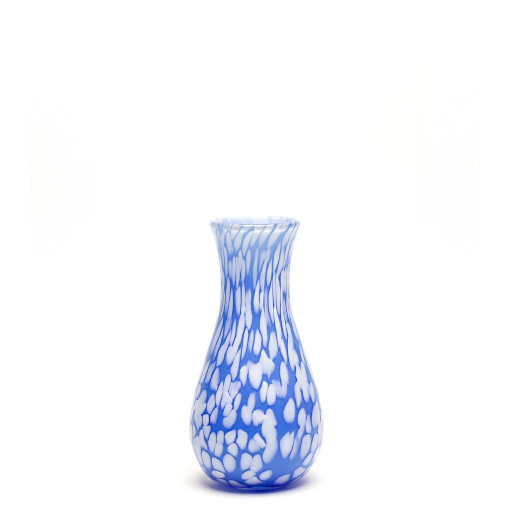 Sky Blue/White Spotted Bud Vase