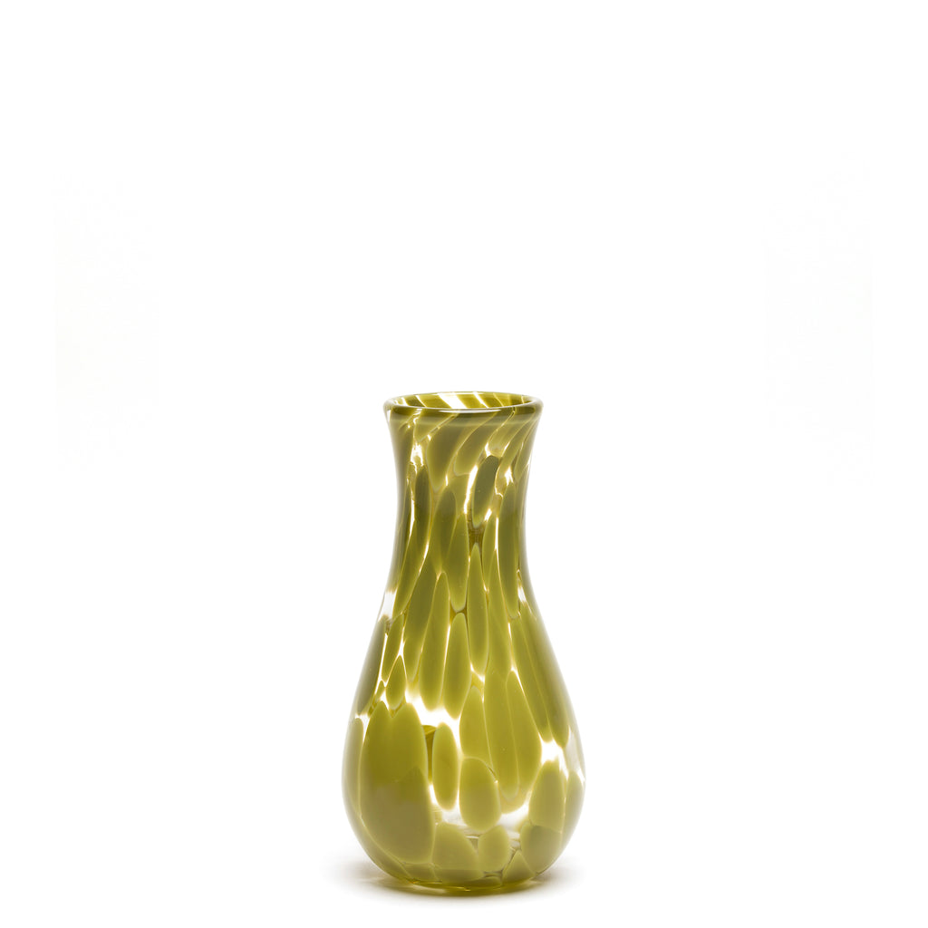Pistachio/Transparent Spotted Bud Vase