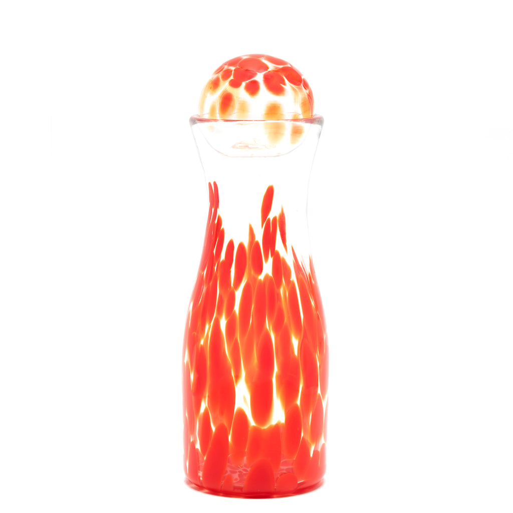 Red/Transparent Spotted Carafe