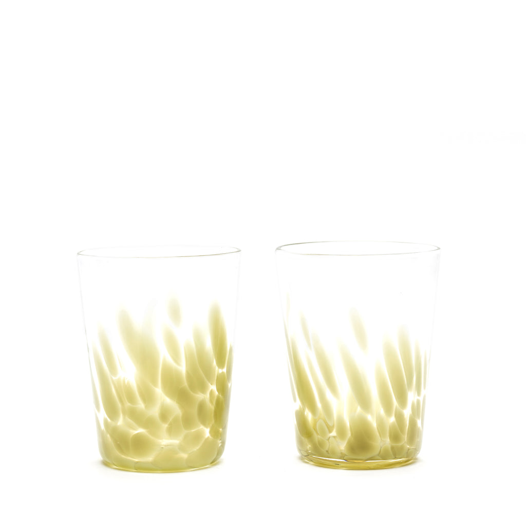 Pistachio/Transparent Spotted Set of Two Tumblers