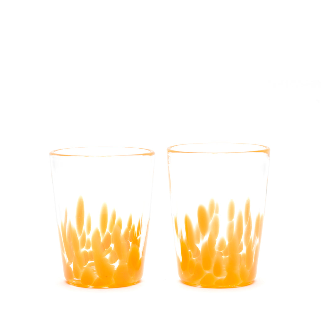Orange/Transparent Spotted Set of Two Tumblers