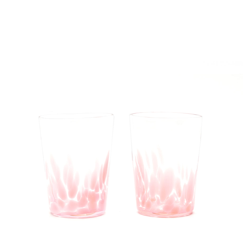 Pink/Transparent Spotted Set of Two Tumblers