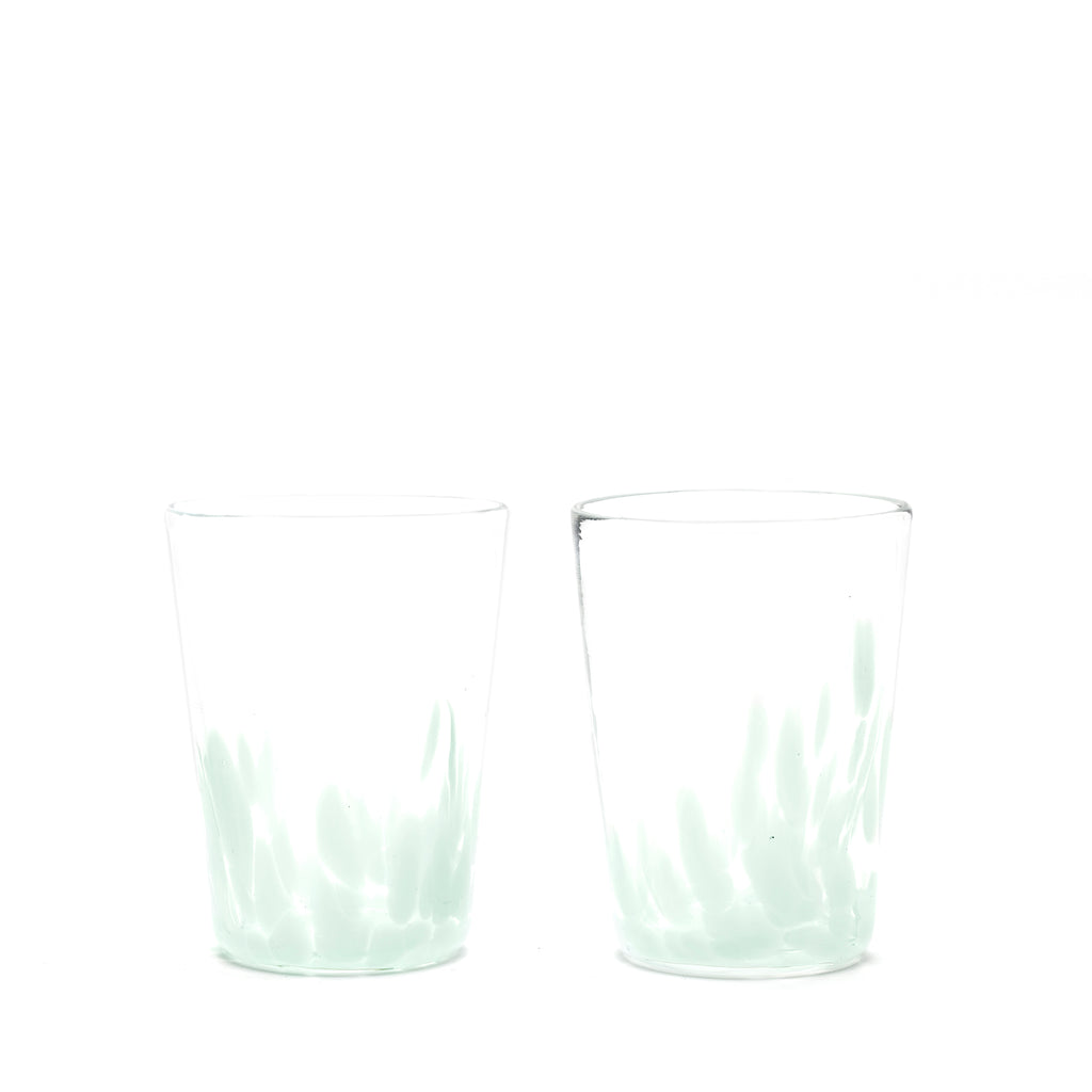 Seafoam Green/Transparent Spotted Set of Two Tumblers