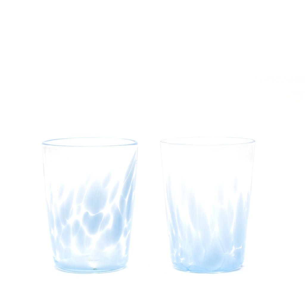 Sky Blue/Transparent Spotted Set of Two Tumblers